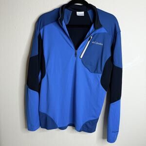 Columbia Jackson Creek Half Zip Pullover Mens L Blue